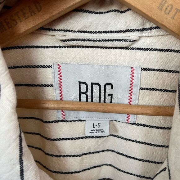 BDG Relaxed Fit Canvas Stripe Trucker Jacket L - Picture 3 of 5